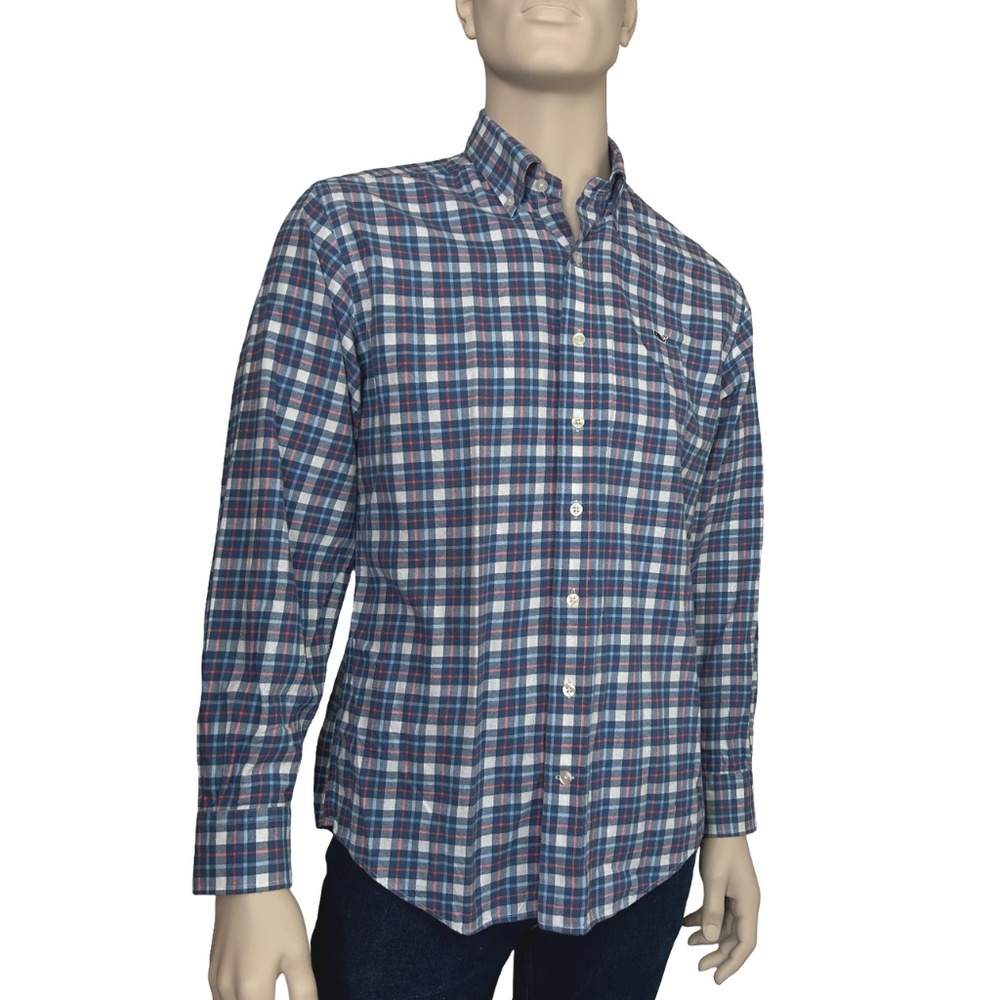Vineyard Vines by Shep & Ian Whale Shirt Cotton Button Front Plaid Monogrammed